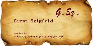 Girst Szigfrid névjegykártya